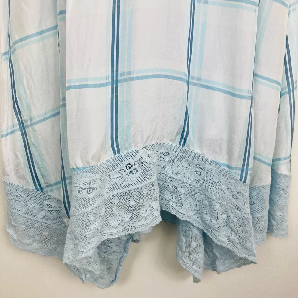 LoveShackFancy Tula silk patchwork midi dress with puff sleeve, lace trim. Sz 0 - Picture 6 of 9